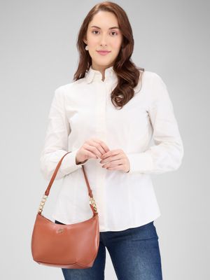 Buy Caprese Women Tan Perline Baguette Handbag (M) Online