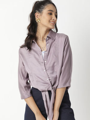RAREISM Lavender Solid Plain Top