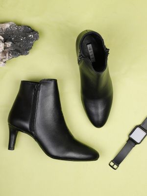 Buy ELLE Black Women Slip On Casual Boots Online