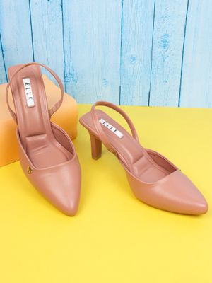 Buy ELLE Peach Women Slip On Mules Online