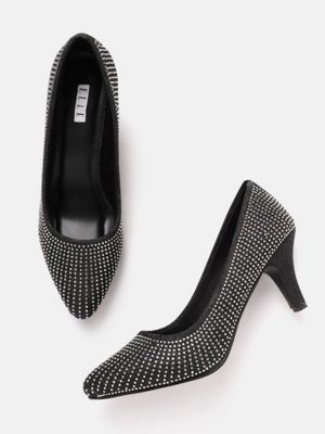 Buy ELLE Black Women Slip On Pumps Online
