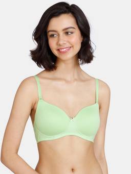 Zivame - Beautiful Basics Padded Non Wired 3-4th Coverage T-Shirt Bra - Jade Lime