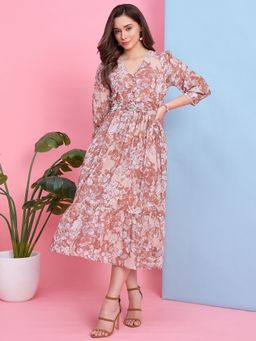 ZUMMER - Women Beige Zummer Floral Printed Dress