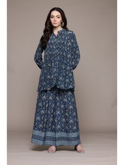 Ritu Kumar - Blue Ramya Shirt Style Kurta and Palazzo (Set of 2)