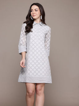 Ritu Kumar - Grey Essential-Ananta Short Dress