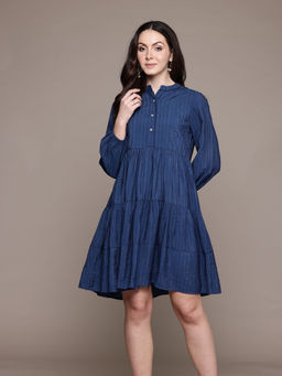 Ritu Kumar - Blue Essential-Mahi Short Dress
