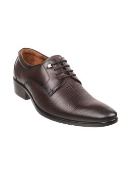 Metro - Mens Wine Lace-Ups ShoesMetro Mens Wine Leather Textured Formal Shoes