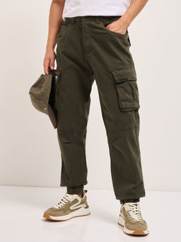 The Bear House - Mens Olive Regular Fit Cargo