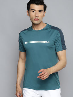 Alcis - Men Blue Slim Fit Training Or Gym T-shirt