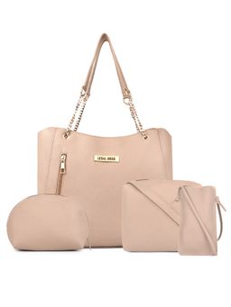 Legal Bribe - Beige Solid Shoulder Bag (Set of 4)
