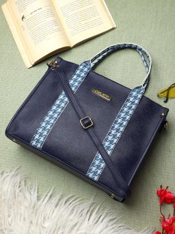 Legal Bribe - Blue Front Strap Solid Handbag (Set of 2)