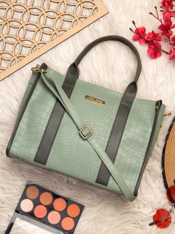 Legal Bribe - Green Front Strap Crock Handbag (Set of 2)