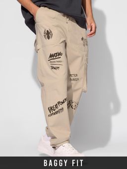 The Souled Store - Official Spider-Man: Web Slinger Men Oversized Trouser