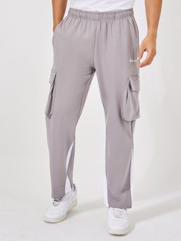 Styli - Men Grey Relaxed Fit Open Hem Cargo Joggers