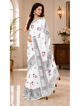 Kalakriti By Rachna - Off White Cotton Silk Saree