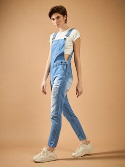 DOLCE CRUDO - Women Ligth Blue Denim Strappy Dungarees