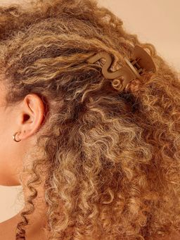 Accessorize London - Women Matte Brown Wiggle Hair Claw Clip