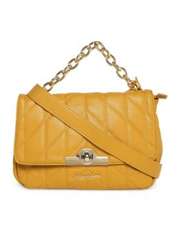 Marina Galanti - Dark Yellow Color Soft PU Material Medium Size Flap Bag - MB0350FP2012