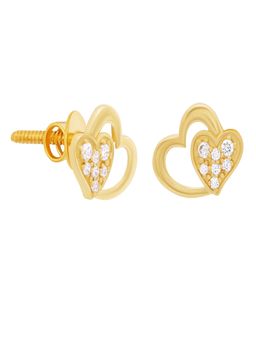 WHP Jewellers - Heart in Heart Gold Earring