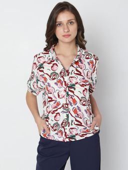 VERO MODA - Women Printed White Shirt
