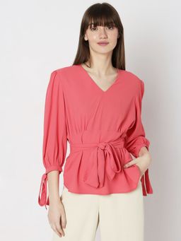 VERO MODA - Women Solid Pink Top