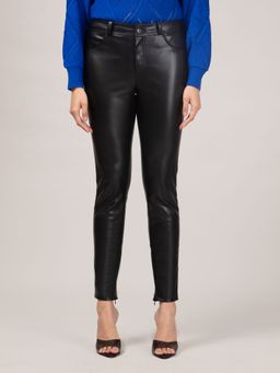 Twenty Dresses by Nykaa Fashion - Black Faux Leather Skinny Jeggings