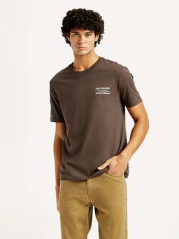 Levi's - Men's Brown Solid Round Neck T-shirt