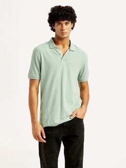 Levi's - Men's Green Solid Slim Fit Polo T-shirt