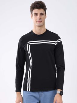 Rock.it - Men's Black Stripe Round Neck Full Sleeve T-shirt