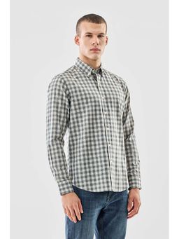 Snitch - Blue Checks Full Sleeves Slim Casual Shirt