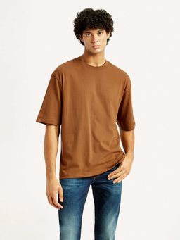 Levi's - Men's Brown Solid Loose Fit T-shirt