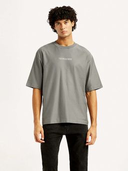 Levi's - Men's Grey Graphic Print Loose Fit T-shirt