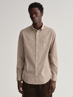GANT - Men Orange Checked Regular Fit Shirt