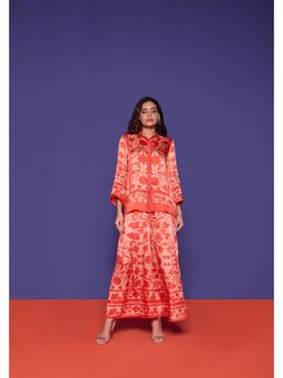 RCKC Aurum - Rouge Orange Floral Printed Co-Ord Set