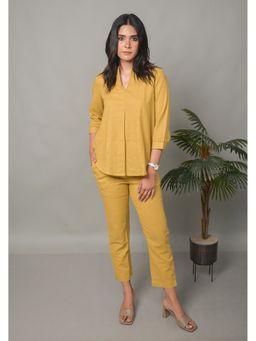 EARTHWEAR - Mustard Cotton Pleated Co-ords Set