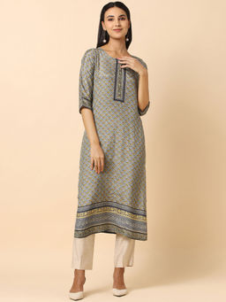 House Of Dharaa - Womens Patterned Crepe Kurta