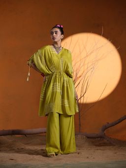The Clothing Therapy - Yellow Kaftan with Palazzo (Set of 2)