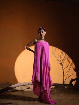 The Clothing Therapy - Pink One Shoulder Dress