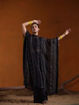 The Clothing Therapy - Black Inner with Kaftan and Palazzo (Set of 3)
