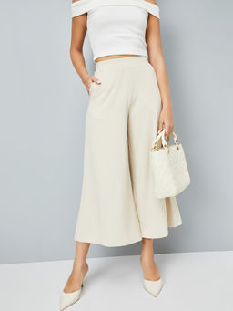 max - Women Beige Solid Culotte
