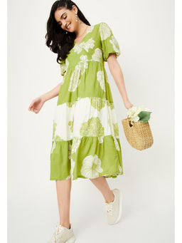 max - Women Green Floral Printed Midi Dress