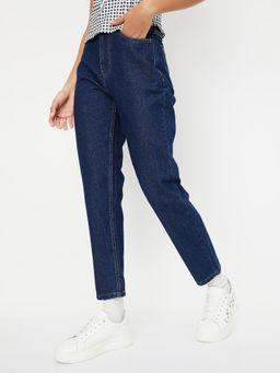 max - Women Blue Washed Mid Rise Mom Fit Jeans