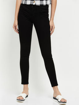 max - Women Black Solid Skinny Fit Jeans