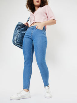 max - Women Blue Washed Skinny Fit Jeans