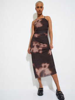 max - Women Brown ALAYA Floral Print Bodycon Dress