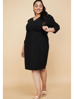 max - Women Black Shimmer A-Line Dress