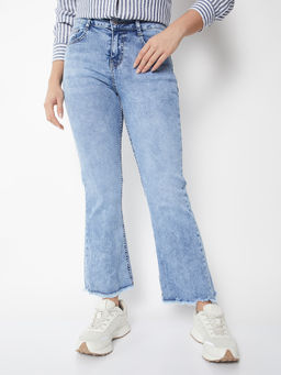 max - Women Blue Washed Flared Jeans