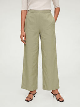 max - Women Green Solid Trouser