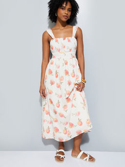 max - Women White Printed A-Line Dress