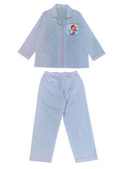 Shopbloom - Kids Blue Lets Be Mermaid Long Sleeve Shirt with Pyjama (Set of 2)